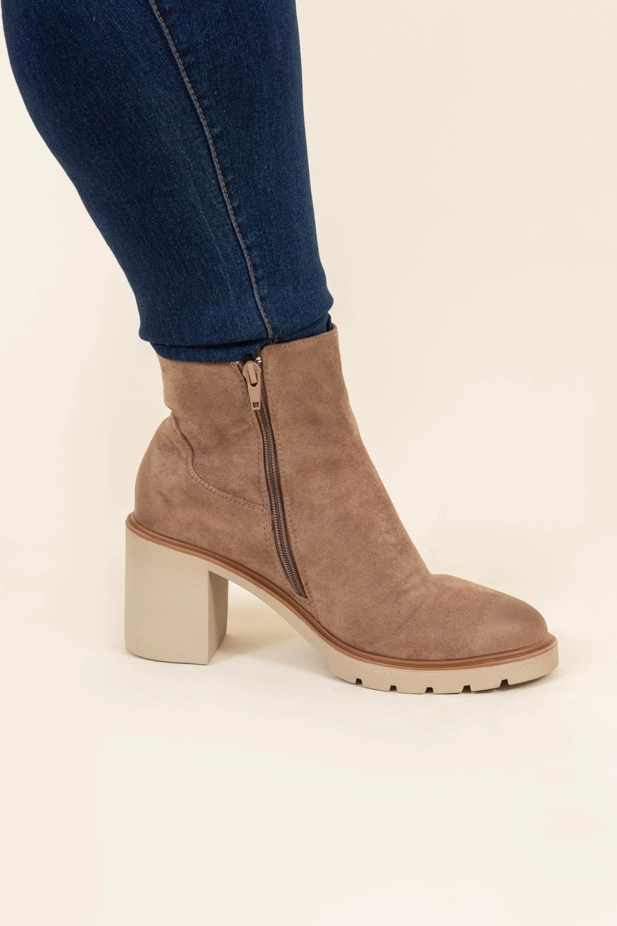 Pretty Girl Swag Booties, Taupe