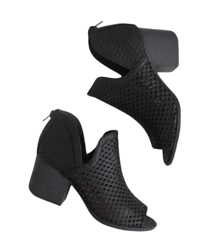 Qupid CORE-27 Cut Out Peep Toe Bootie