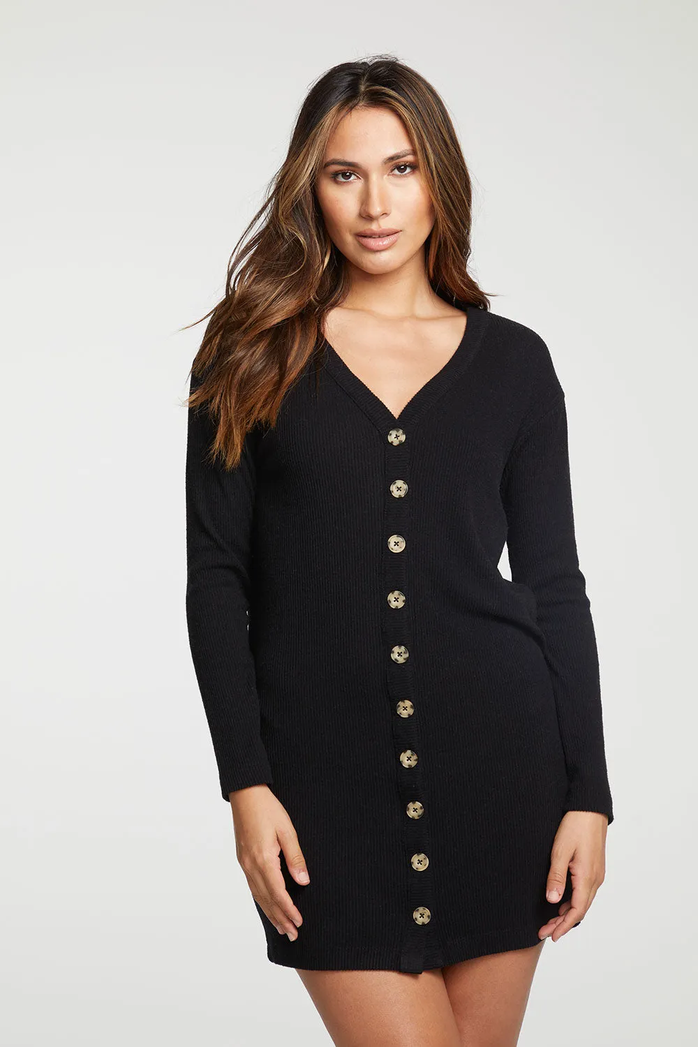 Recycled Love Rib Button Down Cardigan Dress