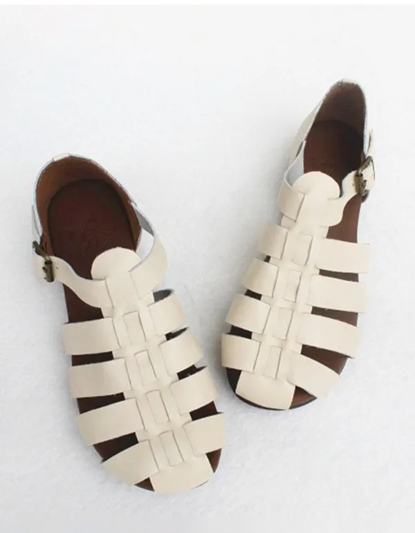 Soft Leather Round Head Fishermen Sandals 35-41