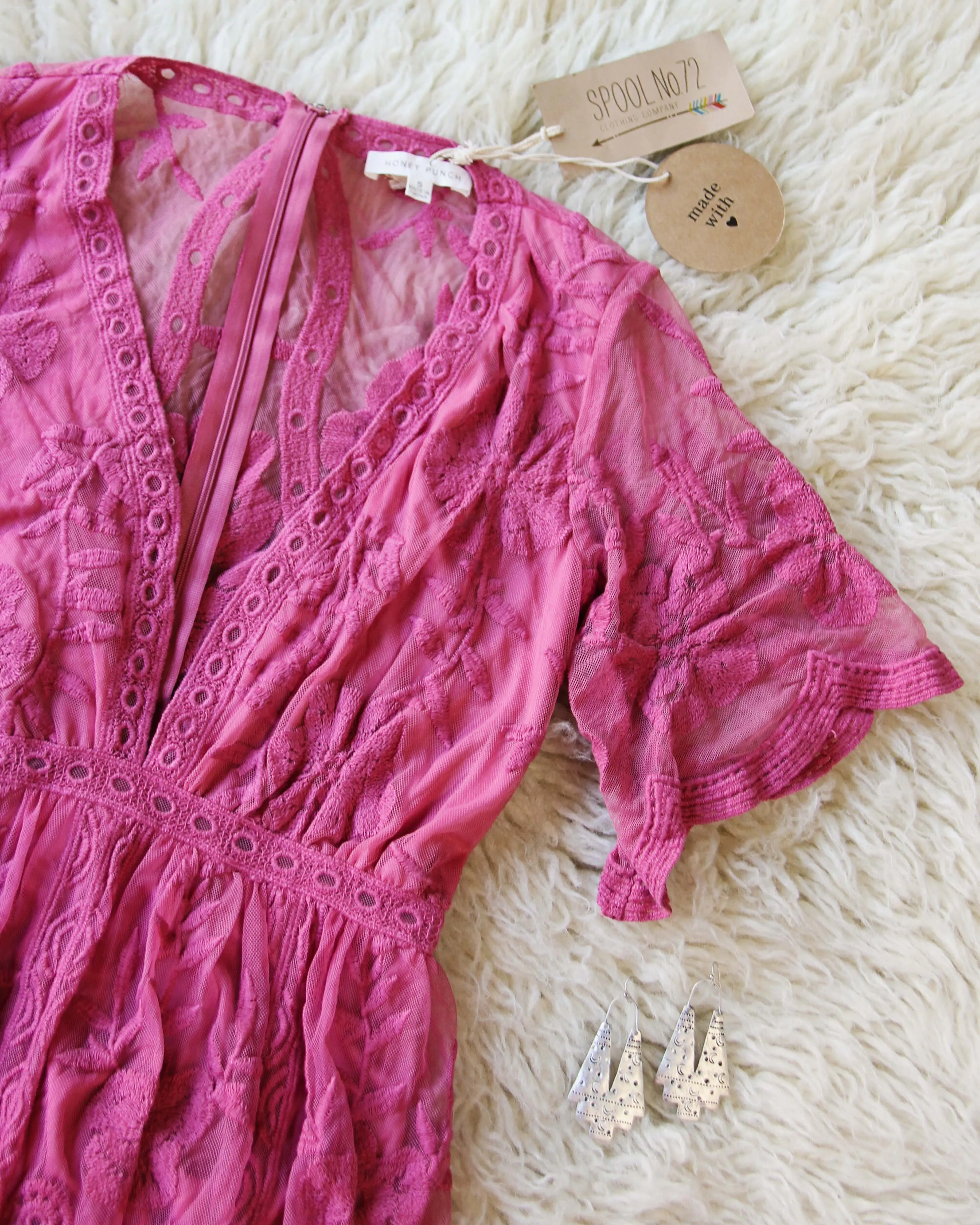 Tainted Rose Lace Maxi Dress in Dusty Rose