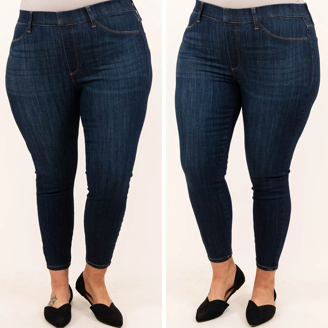 Traveling Companion Jeggings, Dark Wash