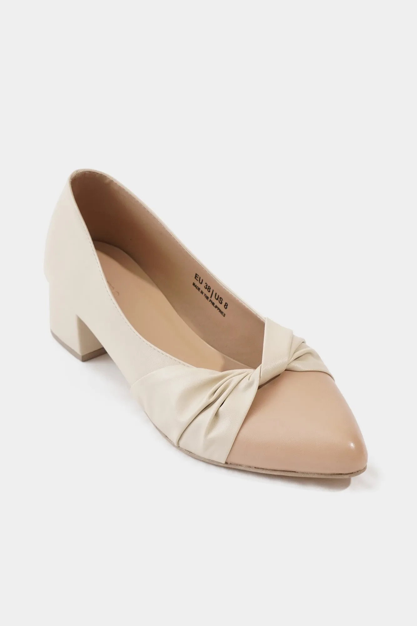 Two-Toned Twisted Pointed Toe Sandals