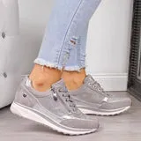 Women's Stylish Lace Up Sneakers with Zipper and Beads | Perfect for Casual Days