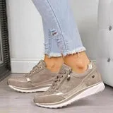 Women's Stylish Lace Up Sneakers with Zipper and Beads | Perfect for Casual Days