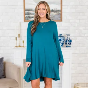 Wouldn't Be Surprised Dress, Teal